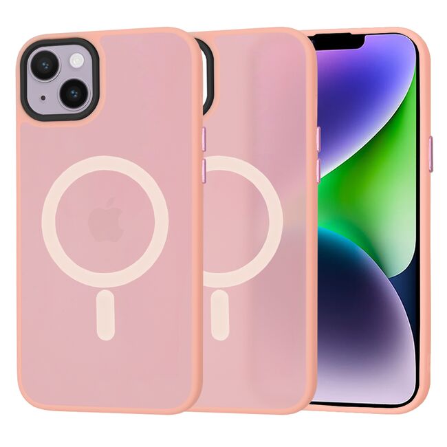 Husa pentru  iPhone 14 Plus cu MagSafe, Ghost Series, frosted - roz