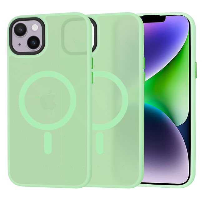 Husa pentru  iPhone 14 Plus cu MagSafe, Ghost Series, frosted - verde deschis