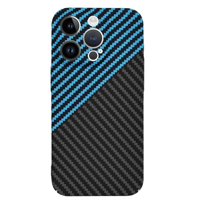Husa pentru  iPhone 14 Pro  CarbonFiber UltraSlim, Lightweight, albastru negru