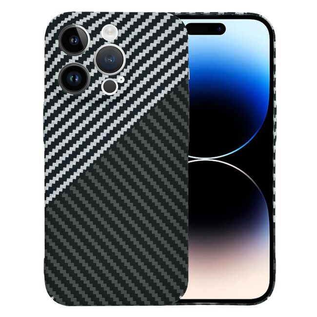 Husa pentru  iPhone 14 Pro  CarbonFiber UltraSlim, Lightweight, gri