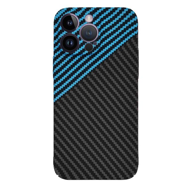 Husa pentru  iPhone 14 Pro Max CarbonFiber UltraSlim, Lightweight, albastru negru