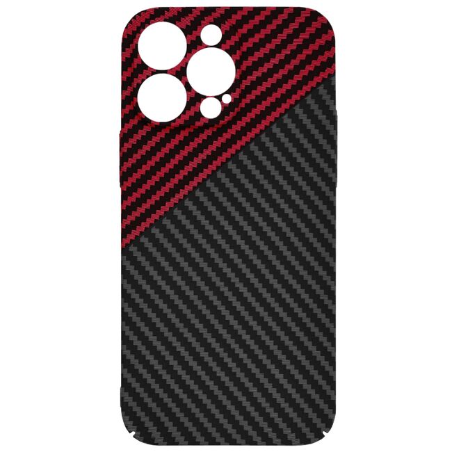 Husa pentru  iPhone 14 Pro Max CarbonFiber UltraSlim, Lightweight, rosu negru