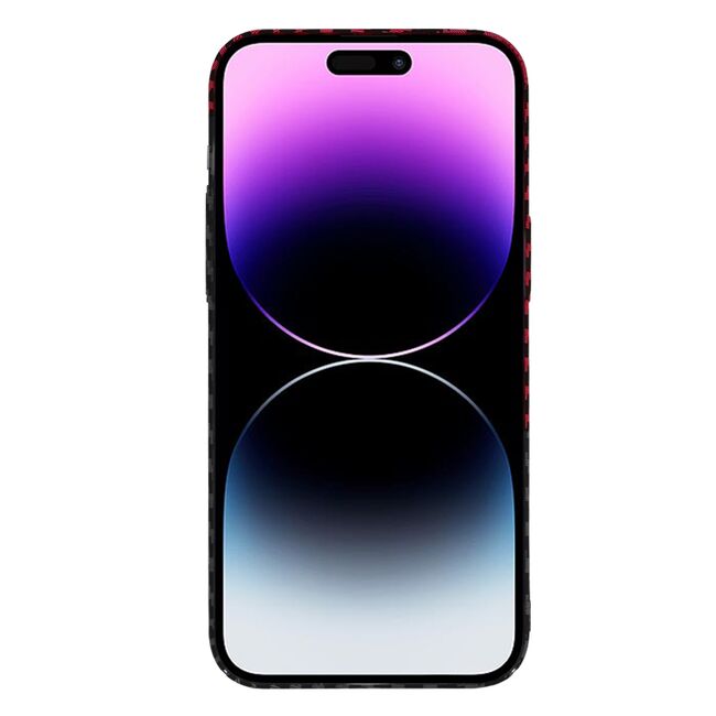 Husa pentru  iPhone 14 Pro Max CarbonFiber UltraSlim, Lightweight, rosu negru