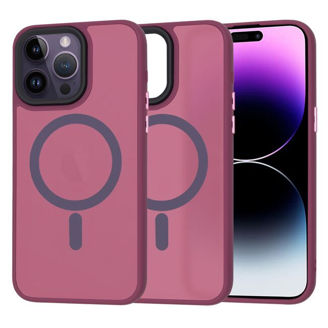 Husa pentru  iPhone 14 Pro Max cu MagSafe, Ghost Series, frosted - bordeaux