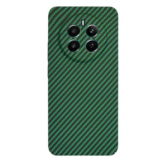 Husa pentru Husa Realme 12+ Plus CarbonFiber UltraSlim, Lightweight, verde