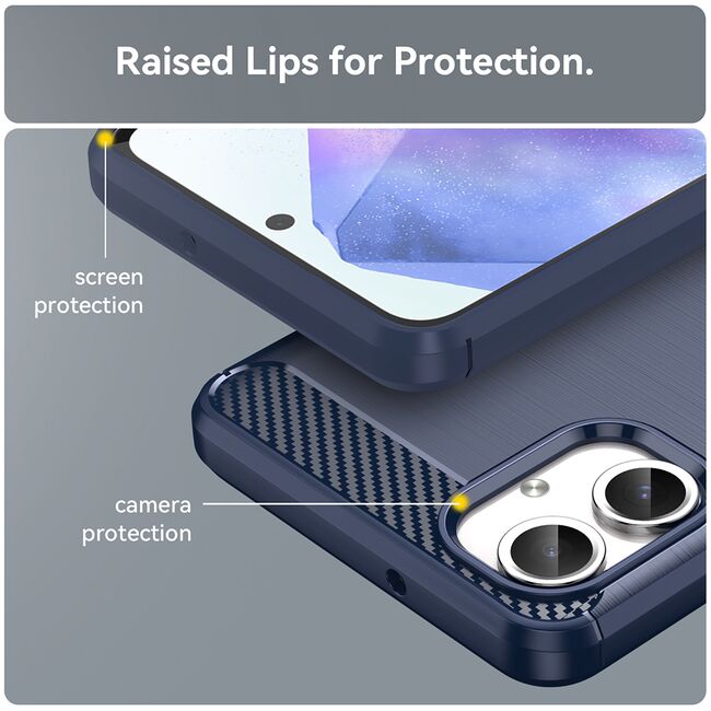 Husa pentru Samsung Galaxy A06 Carbon Liquid Silicone, albastru