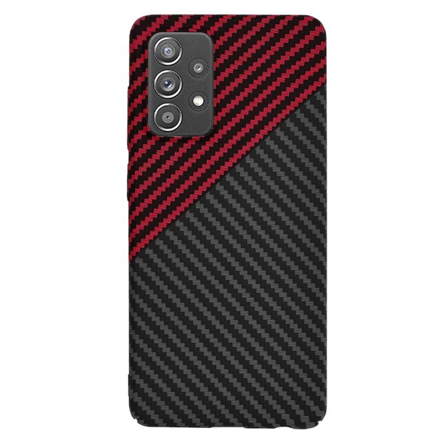 Husa pentru Samsung Galaxy A52  / A52s CarbonFiber UltraSlim, Lightweight, rosu negru