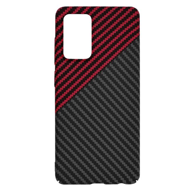 Husa pentru Samsung Galaxy A52  / A52s CarbonFiber UltraSlim, Lightweight, rosu negru