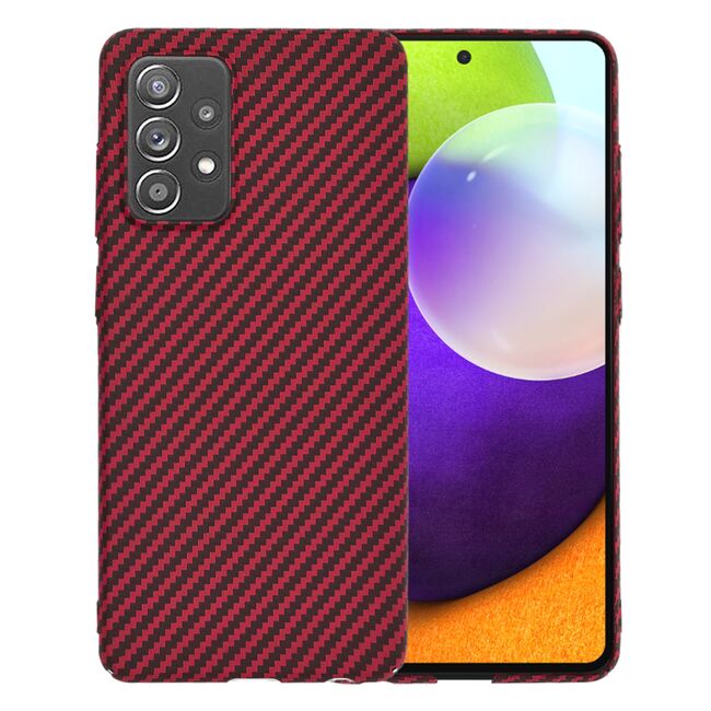 Husa pentru Samsung Galaxy A52  / A52s CarbonFiber UltraSlim, Lightweight, rosu