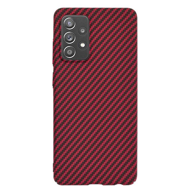 Husa pentru Samsung Galaxy A52  / A52s CarbonFiber UltraSlim, Lightweight, rosu