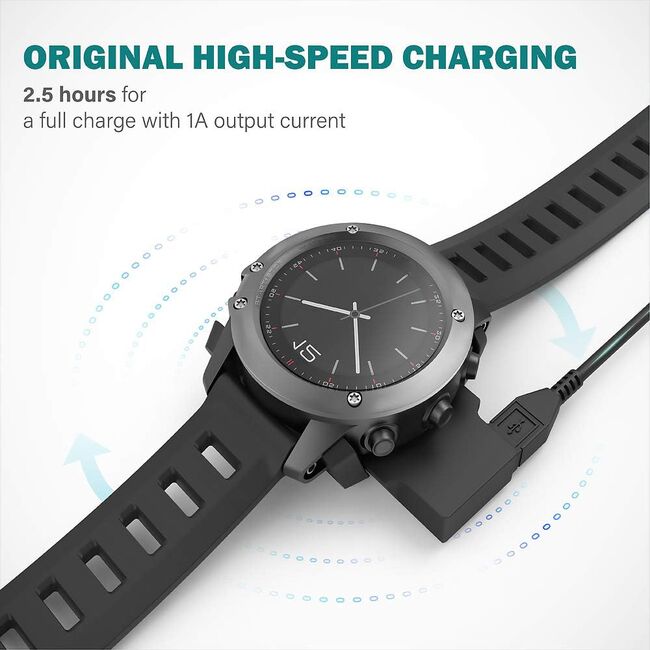 Incarcator Garmin Fenix 3 wireless cu cablu USB, Techsuit TGC5