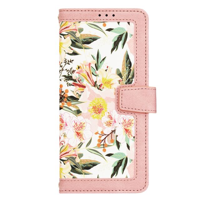 Husa tip carte pentru  Samsung Galaxy A53 5G, functie stand si port carduri, roz