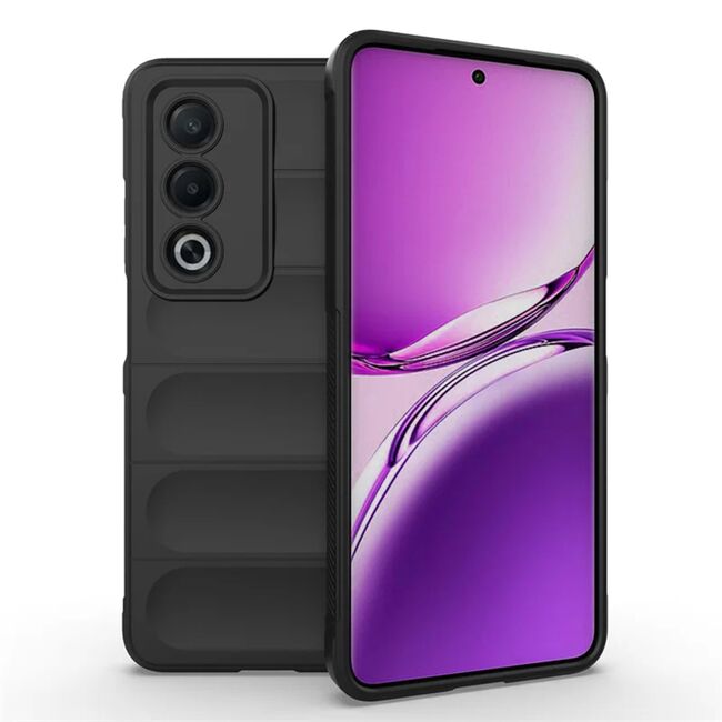 Husa pentru  Oppo A80 Liquid Silicone, Microfibre Lining, Non-Slip Airbag Design, negru