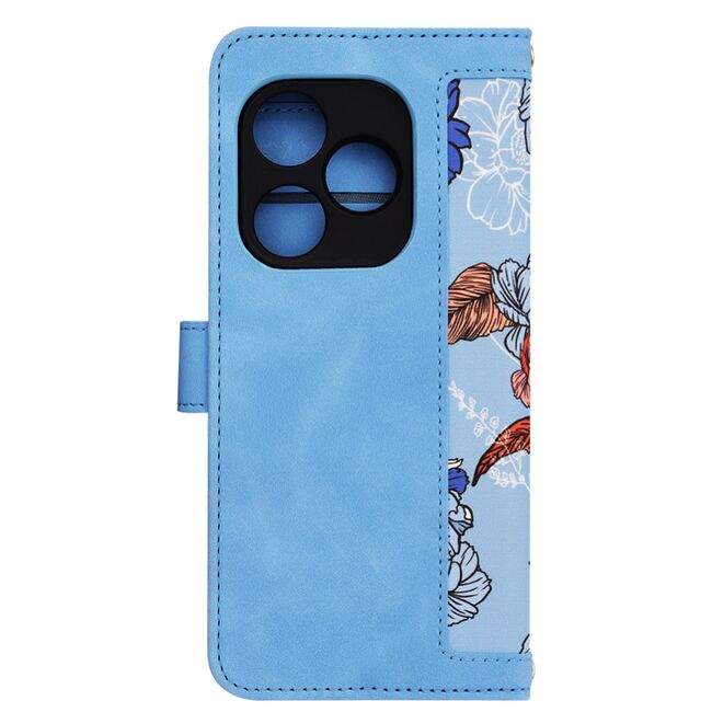 Husa tip carte pentru   Realme GT 6 / GT 6T, functie stand si port carduri, albastru