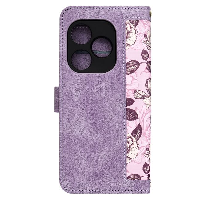 Husa tip carte pentru   Realme GT 6 / GT 6T, functie stand si port carduri, mov