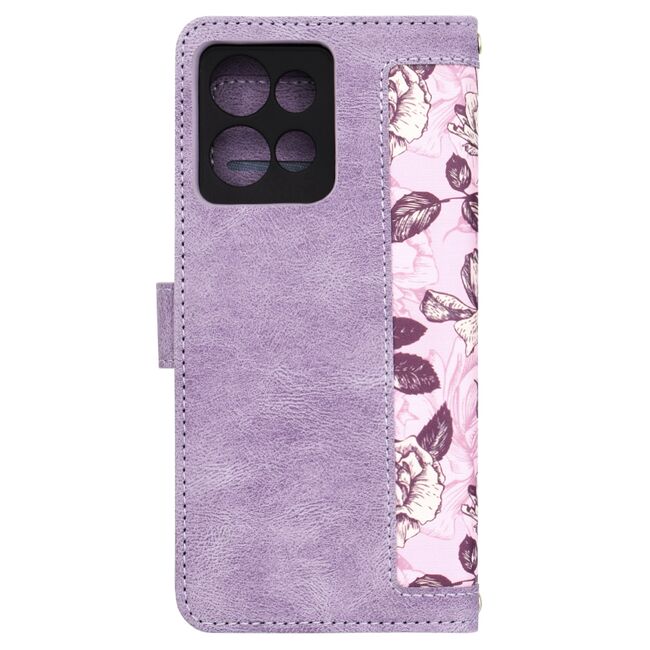 Husa tip carte pentru  Motorola Edge 50, functie stand si port carduri, mov