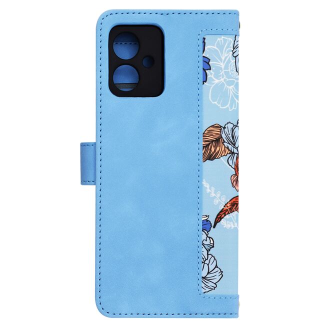 Husa tip carte pentru  Motorola Moto G54, G54 Power Edition, functie stand si port carduri, albastru