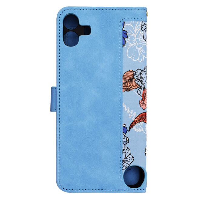 Husa tip carte pentru  Nothing CMF Phone 1, functie stand si port carduri, albastru