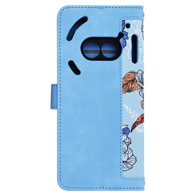 Husa tip carte pentru  Nothing Phone (2a), (2a) Plus, functie stand si port carduri, albastru