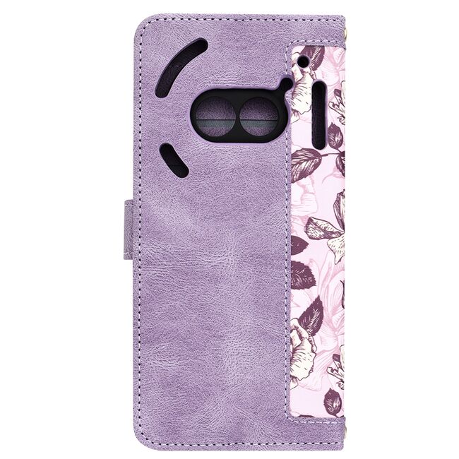 Husa tip carte pentru  Nothing Phone (2a), (2a) Plus, functie stand si port carduri, mov