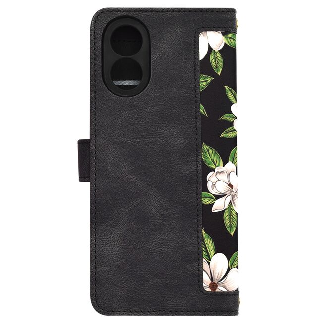 Husa tip carte pentru  Oppo A18, A38, functie stand si port carduri, negru