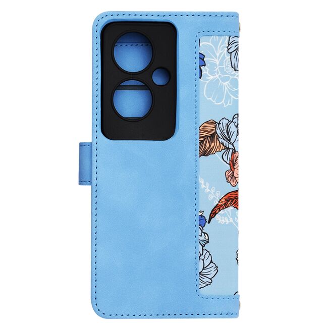 Husa tip carte pentru  Oppo Reno 11F, functie stand si port carduri, albastru