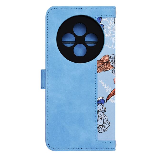 Husa tip carte pentru  Oppo Reno 12F, 12FS, functie stand si port carduri, albastru