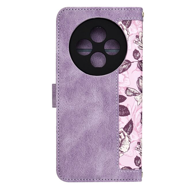 Husa tip carte pentru  Oppo Reno 12F, 12FS, functie stand si port carduri, mov