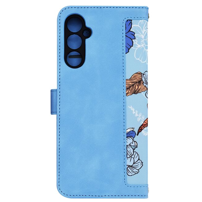 Husa tip carte pentru  Samsung Galaxy A05s, functie stand si port carduri, albastru
