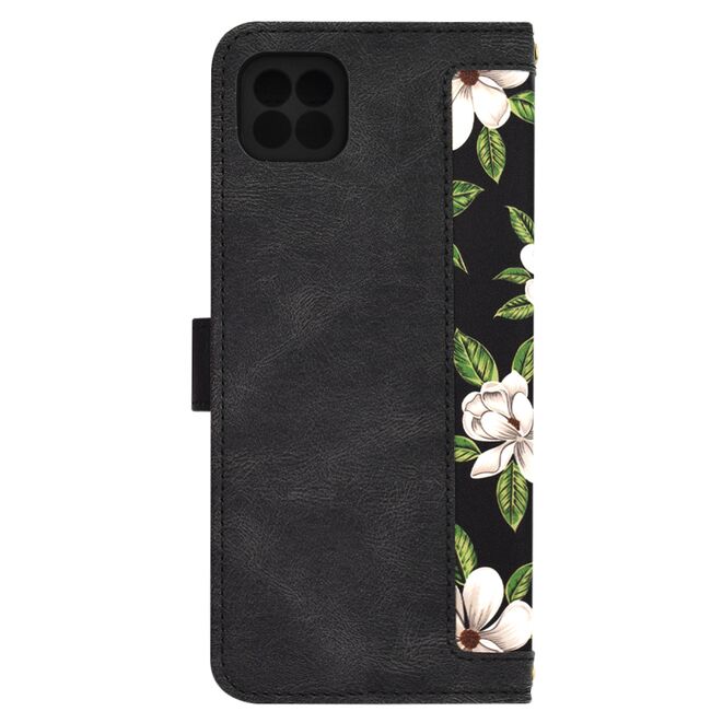 Husa tip carte pentru  Samsung Galaxy A22 5G, functie stand si port carduri, negru