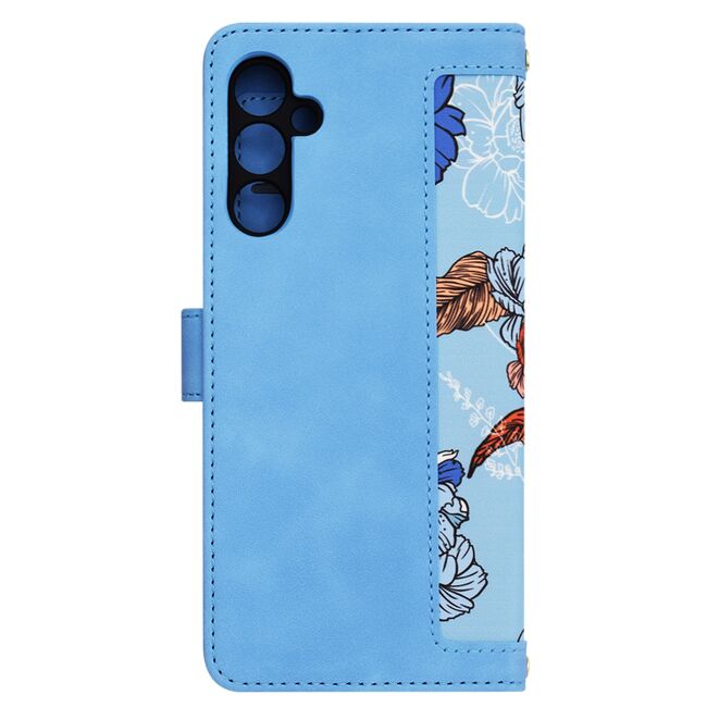 Husa tip carte pentru  Samsung Galaxy A34 5G, functie stand si port carduri, albastru