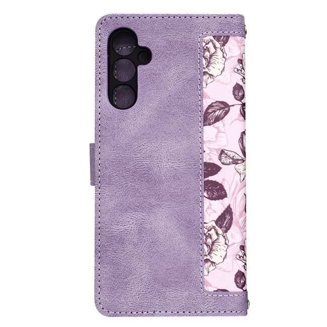 Husa tip carte pentru  Samsung Galaxy A34 5G, functie stand si port carduri, mov
