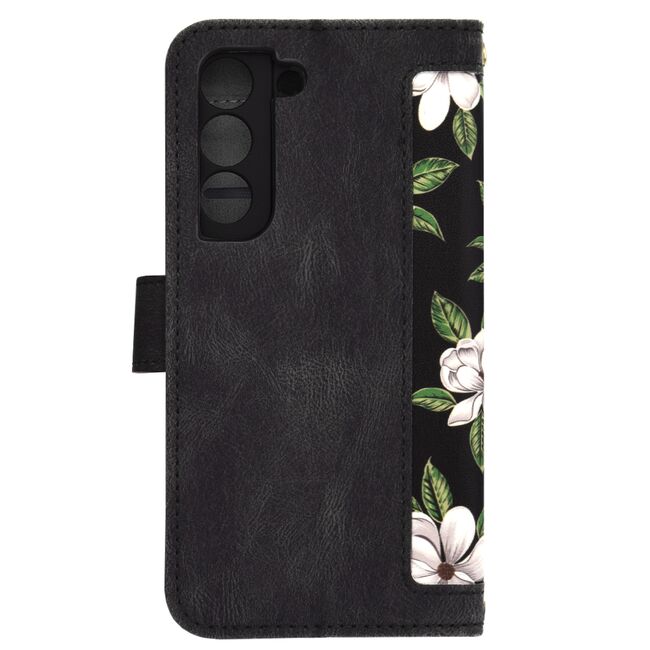 Husa tip carte pentru  Samsung Galaxy S22 5G, functie stand si port carduri, negru