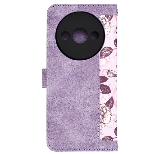 Husa tip carte pentru  Xiaomi Redmi A3, functie stand si port carduri, mov