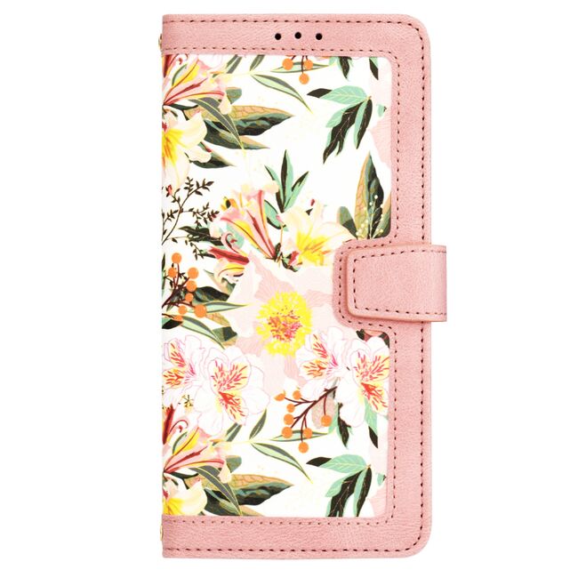 Husa tip carte pentru  Honor 70 Lite, functie stand si port carduri, roz