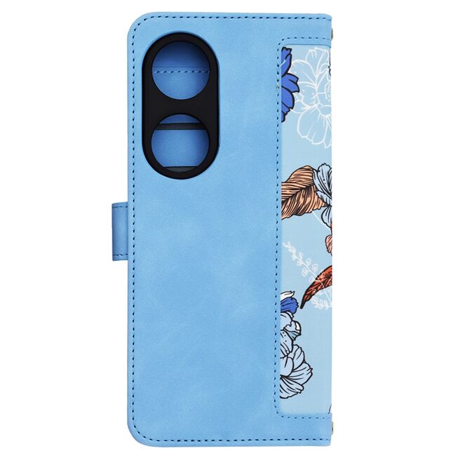 Husa tip carte pentru  Honor X7b, functie stand si port carduri, albastru