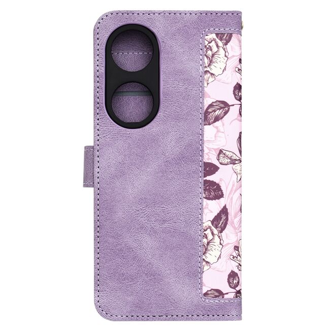 Husa tip carte pentru  Honor X7b, functie stand si port carduri, mov