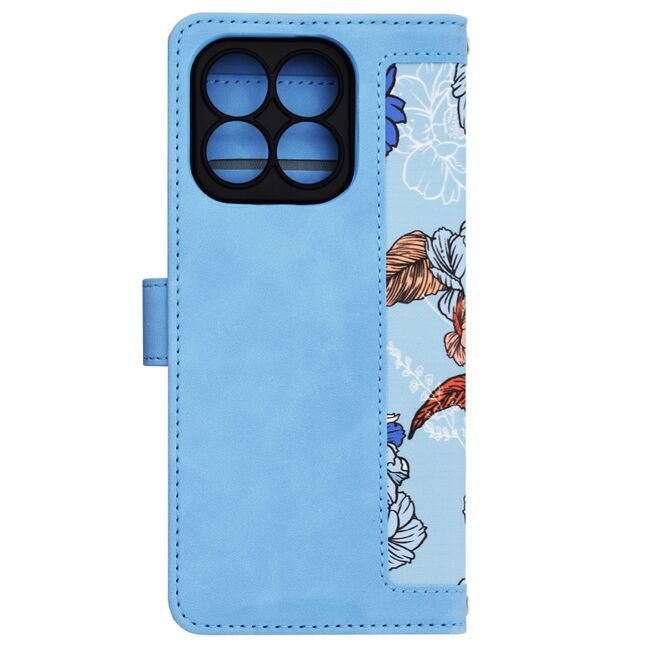 Husa tip carte pentru  Honor X8b, functie stand si port carduri, albastru