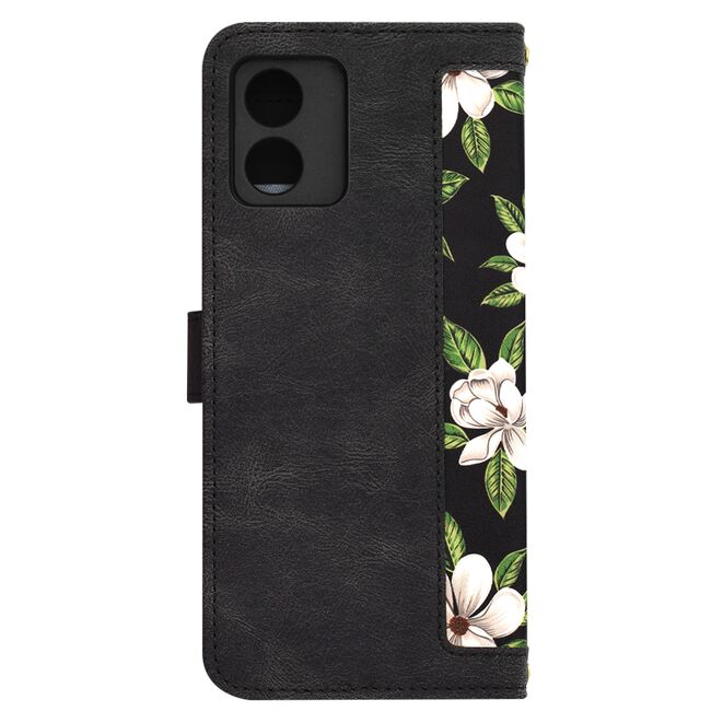 Husa tip carte pentru  Motorola Moto E13, functie stand si port carduri, negru