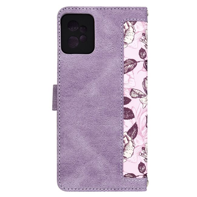 Husa tip carte pentru  Motorola Moto G32, functie stand si port carduri, mov