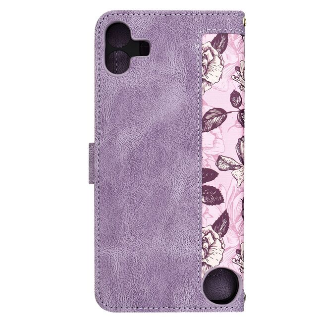 Husa tip carte pentru  Nothing CMF Phone 1, functie stand si port carduri, mov