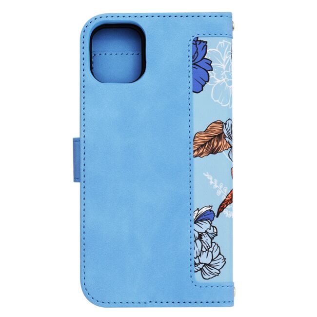 Husa tip carte pentru  iPhone 11, functie stand si port carduri, albastru