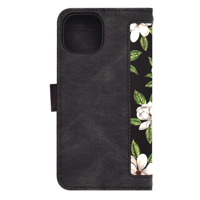 Husa tip carte pentru  iPhone 15, functie stand si port carduri, negru