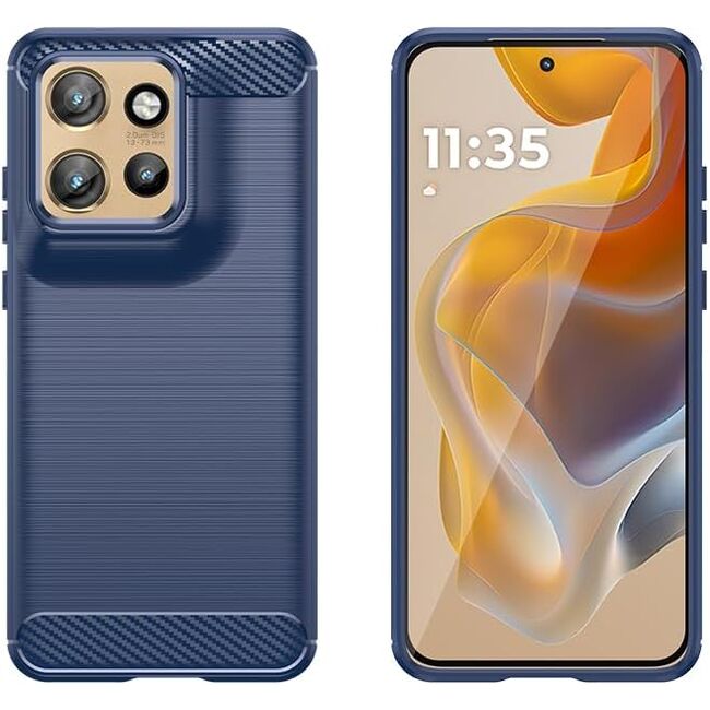 Husa pentru Motorola Edge 50 Neo Carbon Liquid Silicone, albastru