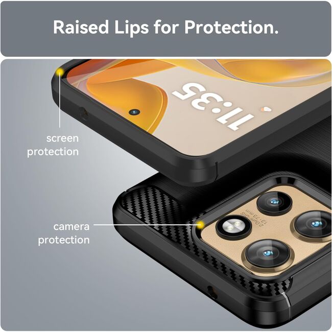 Husa pentru Motorola Edge 50 Neo Carbon Liquid Silicone, negru