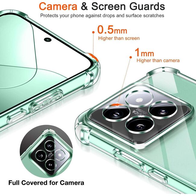 Husa pentru Xiaomi 14T Pro Anti-Shock 1.5mm reinforced 4 corners, transparent
