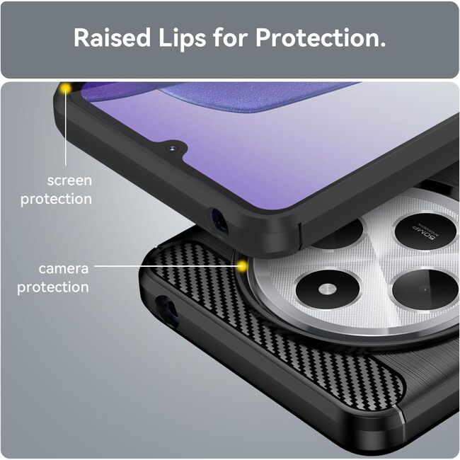 Husa pentru Xiaomi Redmi 14C Carbon Liquid Silicone, negru