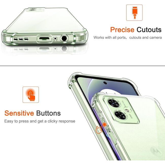 Husa pentru Motorola Moto G55 Anti-Shock 1.5mm, Reinforced 4 corners, transparent