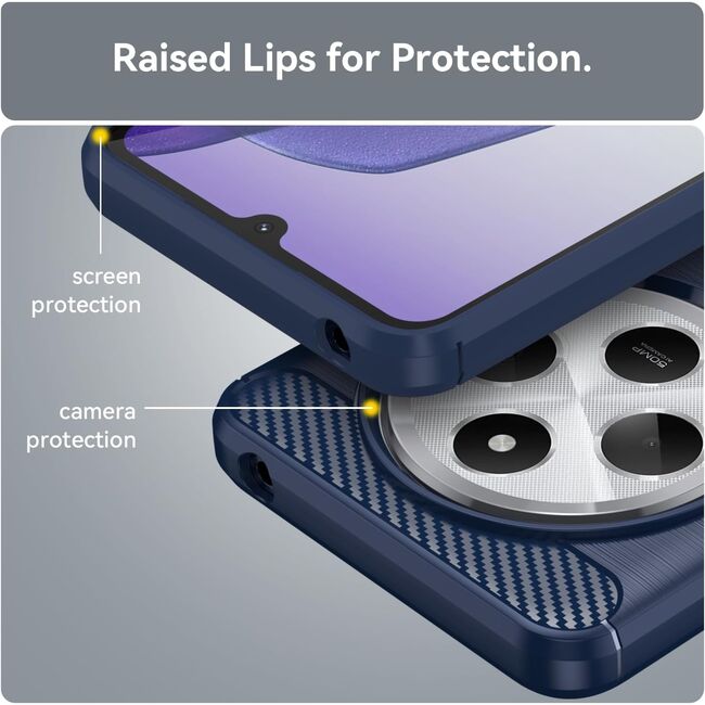 Husa pentru Xiaomi Redmi 14C Carbon Liquid Silicone, albastru