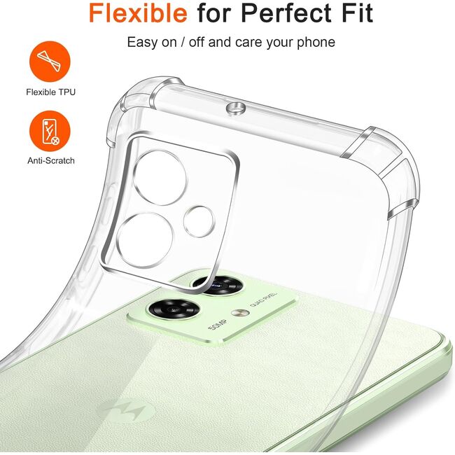 Husa pentru Motorola Moto G55 Anti-Shock 1.5mm, Reinforced 4 corners, transparent